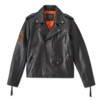Men's Burning Eagle Leather Jacket - L: 
