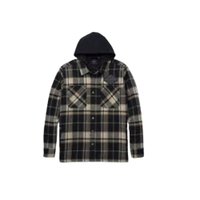 Men's Bar & Shield Removable Hood Plaid Shirt Jacket - L: 
