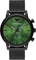 Emporio Armani Men's Chronograph, Black-Tone Stainless Steel Watch: 