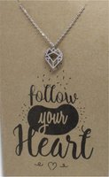 CRCS -Stainless Steel Necklace On Card-FOLLOW UR HEART: 
