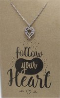 CRCS -Stainless Steel Necklace On Card-FOLLOW UR HEART: 