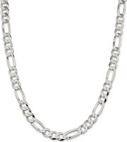 Dhia Jewellery 8mm Stainless Steel Flat Figaro Chain: 