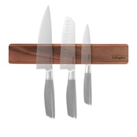 Lifespace Premium Walnut Wall Mount Magnetic Knife Rack with Strong Magnets: 