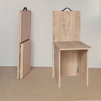 SpaceSave Flip n Flat Folding Chair Medium - (Rustic Wood): 