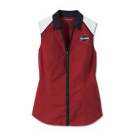 Women's Liberty Sleeveless Zip Front Shirt - Colorblocked - Winery - XL: 