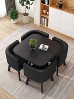 Mfurn 5-Piece Modern Marble Top Dining Table & Chairs Set: 