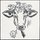 Cow Head with Flower Crown Stencil - 30 x 30cm: 