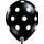 Round Latex Balloons 28 cm - Onyx Black Big Polka Dots (50 Pack): 