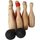 Wooden Skittles Ten Pin Bowling Set in Nylon Cloth Drawstring Bag: 