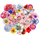 50-Piece Holographic Shiny Stickers - Flowers: 