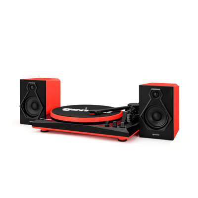 Gemini TT 900 - 3-speed Turntable with Bluetooth 2-way Stereo Speakers - Black/Red Image