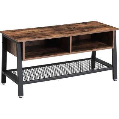Lifespace Living Room Industrial Style Brown Wood Metal TV Stand Cabinet Image