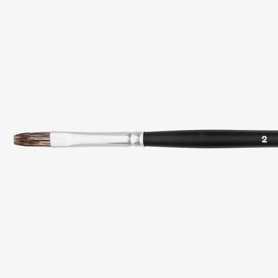 Jackson's 334 Black Flat #2 Hog Bristle Brush Image