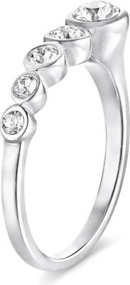 Dhia Jewellery Waterfall Sterling Silver Ring with Swarovski Crystals (L) Image