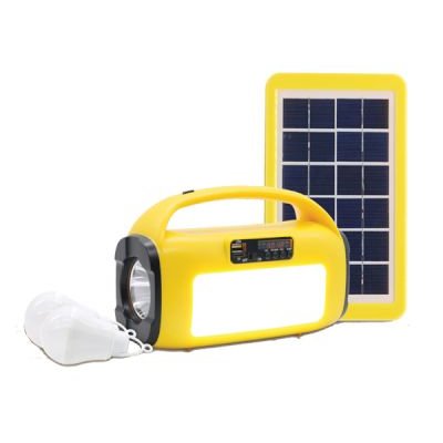 Everlotus 3W solar lighting system with site lamp and torch (Yellow) Image