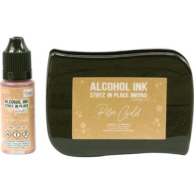 Couture Creations Stayz in Place Alcohol Ink Pad & Reinker (12ml) - Pearlescent - Rose Gold Image