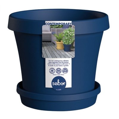 Sebor Super Pot & Saucer Set (Classic Blue) (15cm) Image