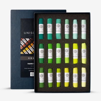 Unison Colour Green 19 - 36 Soft Pastel Set (Set of 18) Image