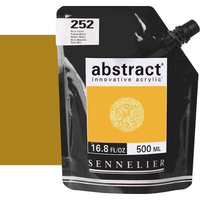 Sennelier Abstract Satin Acrylic Paint - Yellow Ochre 252 (500ml) Image