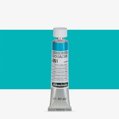 Schmincke Designers Gouache Paint - Turquoise Bluish 551 (20ml) Image