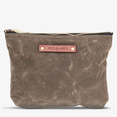 Peg and Awl "The Keeper" Canvas Stationary Pouch - #6 (Truffle) Image
