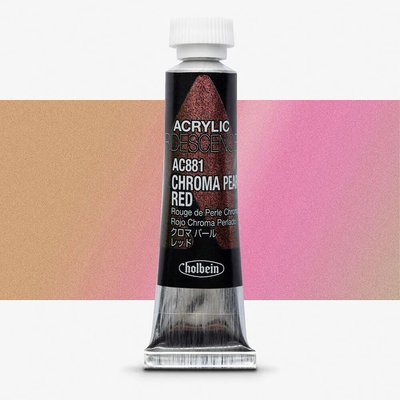 Holbein Chroma Pearl Iridescent Acrylic Paint - Red AC881 (5ml) Image