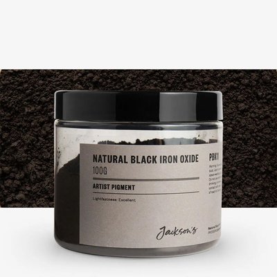 Jackson's Artist Pigment - Natural Black Iron Oxide (100g in 200ml Jar) Image