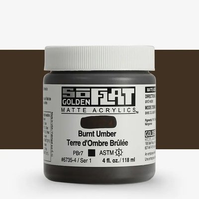 Golden Soflat Matte Acrylic Paint - Burnt Umber (118 ml) Image