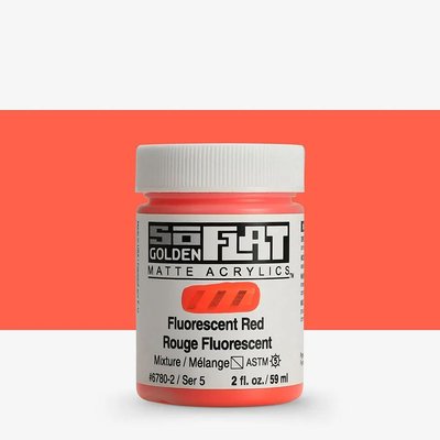 Golden SoFlat Matte Acrylic Paint - Fluorescent Red (59 ml) Image