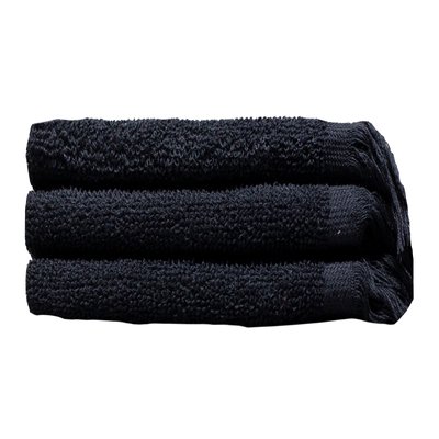 Recycled Ocean's Yarn Fringe Towels (380GSM)(33x050cms)(Black)(3 Pack) Image