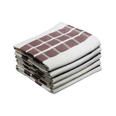 Kitchen Towel - Design 2017 - 050x075cms - (05 Pc Pack) - Checks - Brown Stone Image