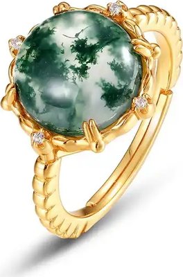 Dhia Classic Round Six-Claw  - Gold -  Adjustable Ring Image