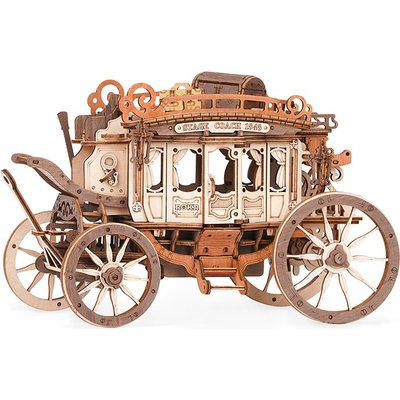 Robotime ROKR Stagecoach Wooden Mechanical Music Box  (199 Pieces) Image