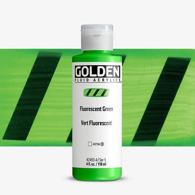 Golden Fluid Acrylic Paint - Fluorescent Green V (118 ml) Image