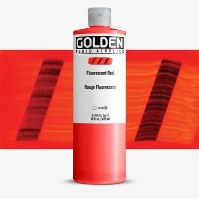 Golden Fluid Acrylic Paint - Fluorescent Red V (473 ml) Image