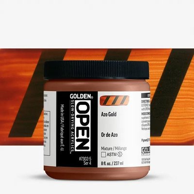 Golden Open Slow-Drying Acrylic Paint - Azo Gold IV (237 ml) Image