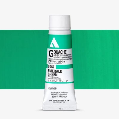 Holbein Acrylic Gouache Paint - Emerald Green (40 ml) Image