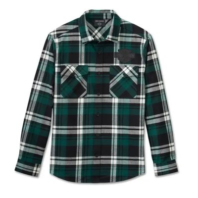 Men's Bar & Shield Flannel Shirt - Plaid - S Image