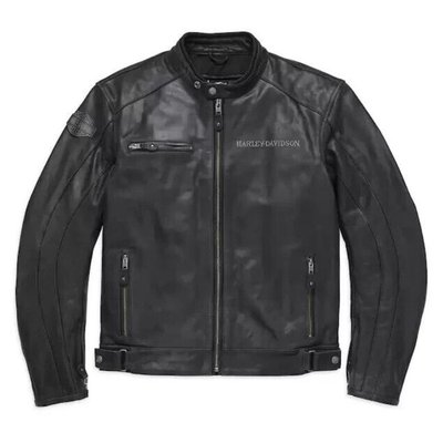 Men's Reflective Skull Leather Jacket - 3XL Image