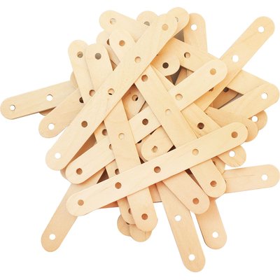 Dala Wooden Sucker Sticks with Holes - Natural (30 Pack) Image