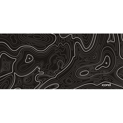 Iconix XL Full Desk Office and Gaming Mouse Pad - Abstract Contoured Ripples Image