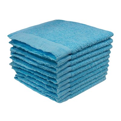 Bunty Plush Terry Fringe Guest Towel (Gulf Stream)(Pack of 10)(380gsm) Image