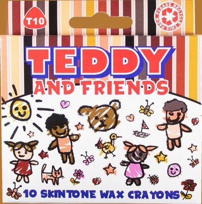 Teddy Triangular Wax Crayons - Skintones (10 Pack) Image
