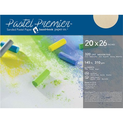 Global Pastel Premier Sanded Pastel Paper - Medium Grit (20 x 26")(Pack of 10)(Buff) Image