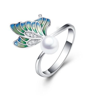 Dhia S925 Sterling Silver Adjustable Butterfly Ring with Swarovski Zirconia Image