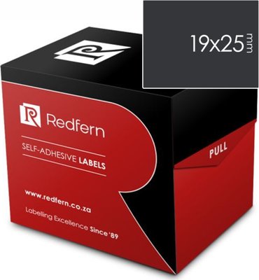 Redfern Colour Code Labels Value Pack (19mm x 25mm)(5 Pack)(Black) Image