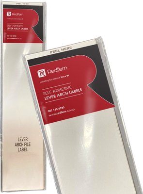 Redfern Lever Arch File Labels Value Pack (24 Pack)(White) Image