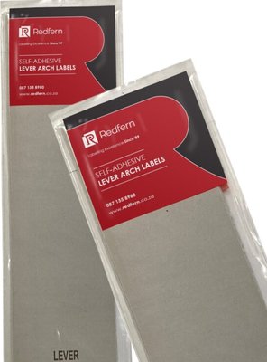 Redfern Lever Arch File Labels Value Pack (50 Pack)(Grey) Image