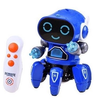 Anzel Remote Control Moving Robot Pioneer Toy with Lights and Music (Blue) Image