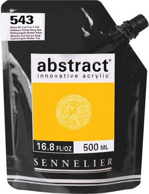 Sennelier Abstract Satin Acrylic Paint - Cadmium Yellow Deep Hue 543 (500ml) Image